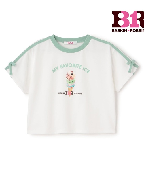 PINK-latte(ピンクラテ)の「【サーティワン】【接触冷感】袖ラインリボン半袖Tシャツ(Tシャツ/カットソー・キッズ・ピンク/ミント/モカ・160cm/150cm/140cm/130cm/120cm)」の18枚目の写真