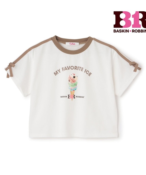 PINK-latte(ピンクラテ)の「【サーティワン】【接触冷感】袖ラインリボン半袖Tシャツ(Tシャツ/カットソー・キッズ・ピンク/ミント/モカ・160cm/150cm/140cm/130cm/120cm)」の19枚目の写真