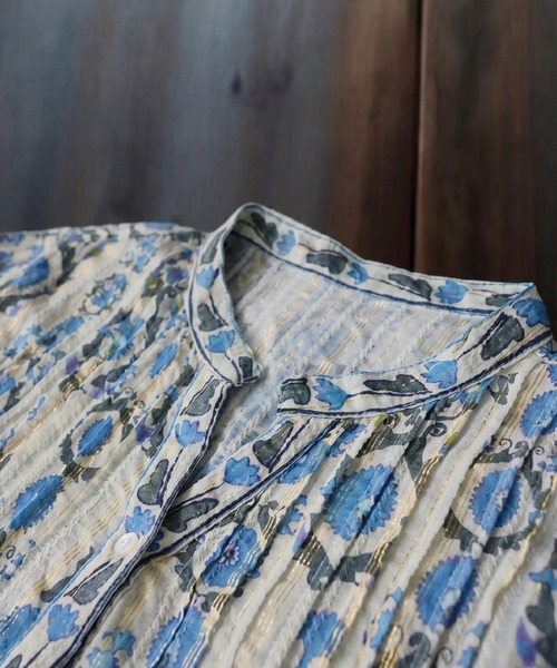 antiqua(アンティカ)の「ロング フレア 綿100 ワンピース(シャツワンピース・レディース・ブルー系その他・ONESIZE)」の13枚目の写真