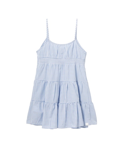 A BATHING APE(アベイシングエイプ)の「HEART BADGE WOVEN TABLE CHECK CAMI DRESS(ワンピース・レディース・サックスブルー・X-SMALL/SMALL)」の2枚目の写真