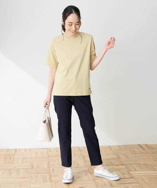 DECOY SINCE 1981（デコイシンスイチキュウハチイチ）の「クールストレッチストレートパンツ【接触冷感・後ろウエストゴム・大きいサイズあり】（その他パンツ・レディース・ベージュ/ネイビー/モカ・70/64/67/80/76）」の10枚目の写真