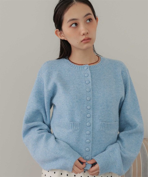 miette（ミエット）の「くるみボタンニットカーディガン（カーディガン/ボレロ・レディース・ライトブルー/チャコール/カーキ・FREE）」の17枚目の写真