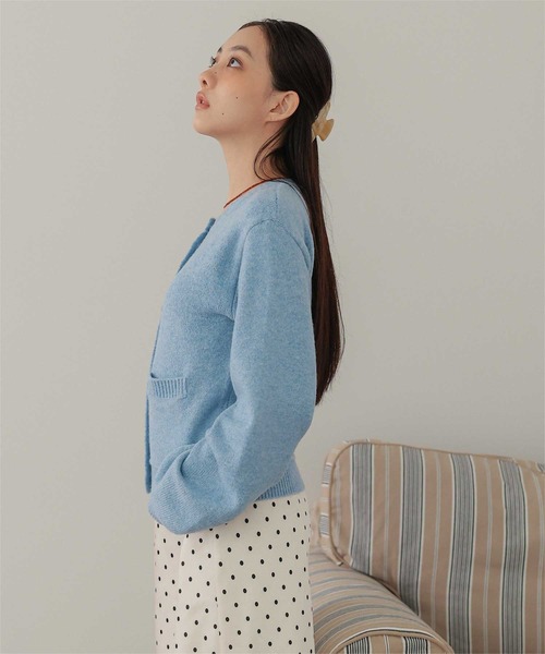 miette（ミエット）の「くるみボタンニットカーディガン（カーディガン/ボレロ・レディース・ライトブルー/チャコール/カーキ・FREE）」の21枚目の写真