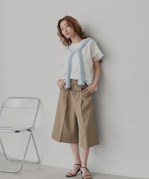 ad thie(アドティエ)の「レース スリーブドルマン Tシャツ(Tシャツ/カットソー・レディース・オフホワイト/ブラック・FREE)」の21枚目の写真