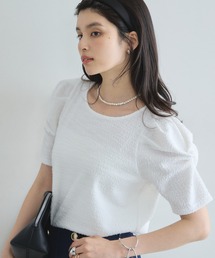 ライトツイードコンシャススリーブトップス