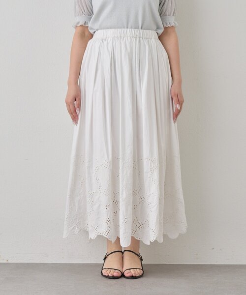 La boutique BonBon（ラブティックボンボン）の「【ウエスト調節可能・セット着用可能・大人っぽカジュアル】カットワークレーススカート（スカート・レディース・ブラック/ホワイト・FREE/PM）」の18枚目の写真