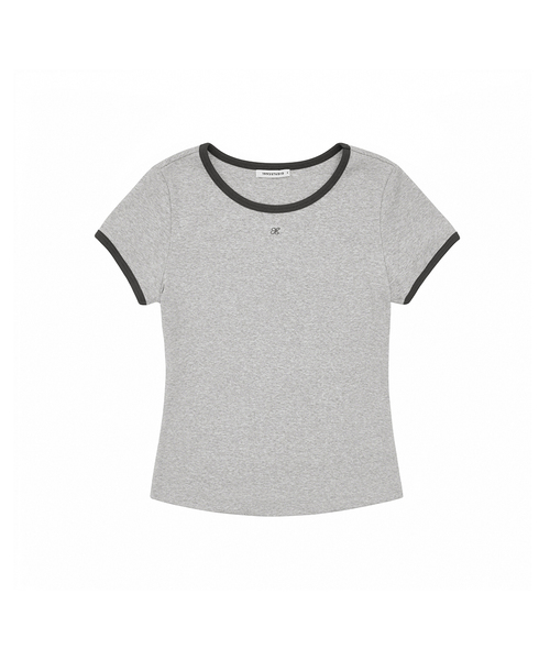 1993STUDIO(1993スタジオ)の「WベーシックリンガーTシャツ (3色)(Tシャツ/カットソー・レディース・ネイビー/グレー/アイボリー・MEDIUM/LARGE/SMALL)」の2枚目の写真