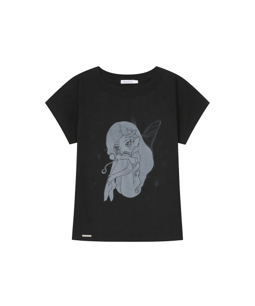 Miseki SEOUL(ミセキソウル)の「Hannah fairy raglan short sleeve BLACK(Tシャツ/カットソー・レディース・その他・2/1)」の2枚目の写真