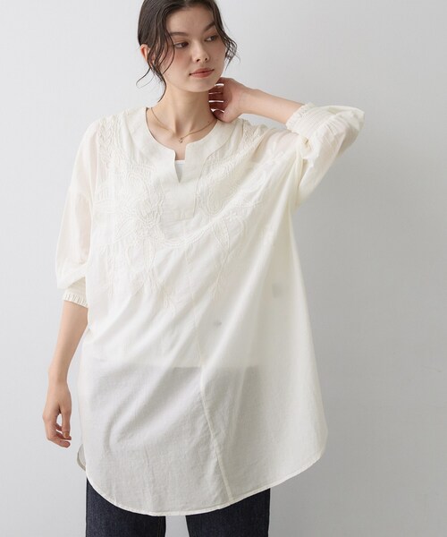 Dessin（デッサン）の「インドコットン 刺繍ワンピース（ワンピース・レディース・ホワイト/ブラック・02/01/03）」の8枚目の写真