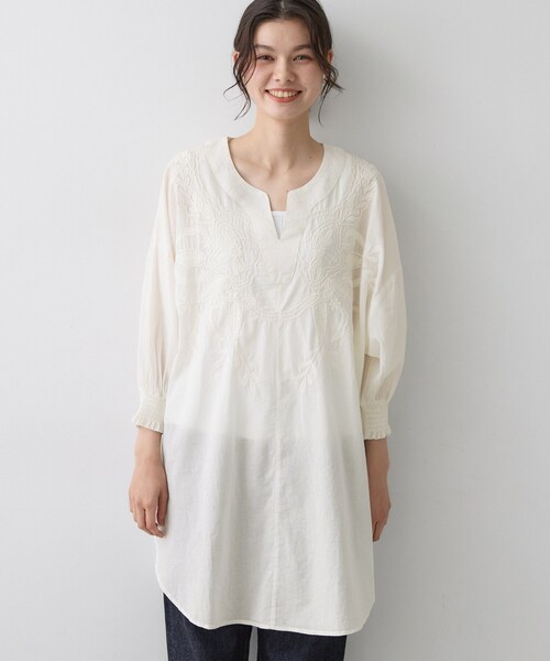 Dessin（デッサン）の「インドコットン 刺繍ワンピース（ワンピース・レディース・ホワイト/ブラック・02/01/03）」の15枚目の写真