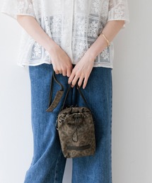【500mlボトル収納可/保冷シート付き】巾着お財布ショルダーバッグ