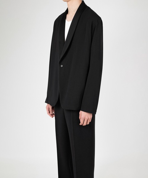 lad musician レザーテーラードジャケット DRY CLOTH SHAWL COLLAR JACKET（テーラードジャケット）｜LAD