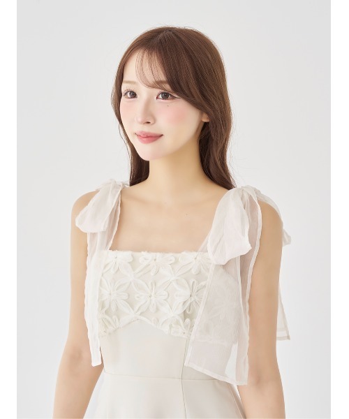 Darich（ダーリッチ）の「フラワーモチーフリボンミニワンピース（ワンピース・レディース・アイボリー/ピンク/グレー/ブラック・FREE/FL）」の20枚目の写真