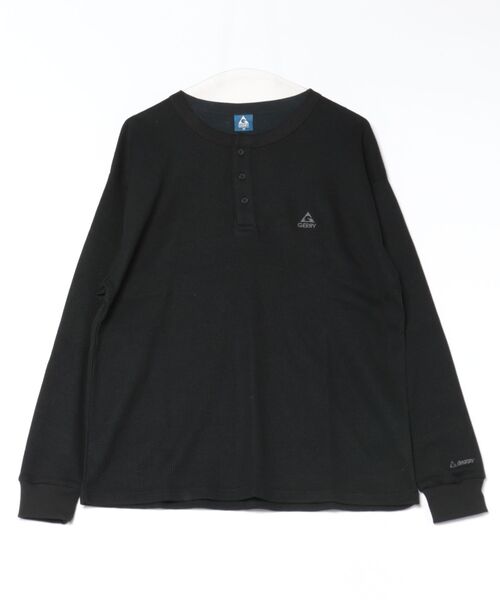 GERRY(ジェリー)の「【GERRY】ナイロンポケット ワッフヘンリーネックロングスリーブTシャツ(Tシャツ/カットソー・メンズ・ブラウン/アイボリー/ブラック・X-LARGE/LARGE/MEDIUM)」の1枚目の写真