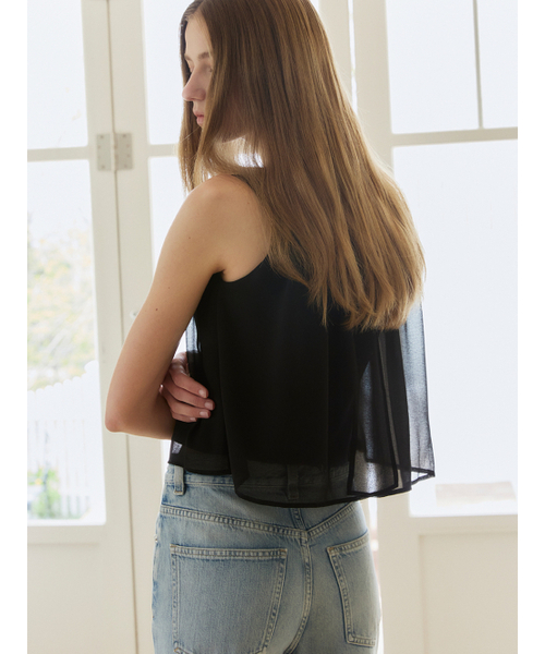 LETQSTUDIO(レチケットスタジオ)の「ダブルシアーブラウス、ブラック(シャツ/ブラウス・レディース・その他・SMALL/MEDIUM)」の4枚目の写真