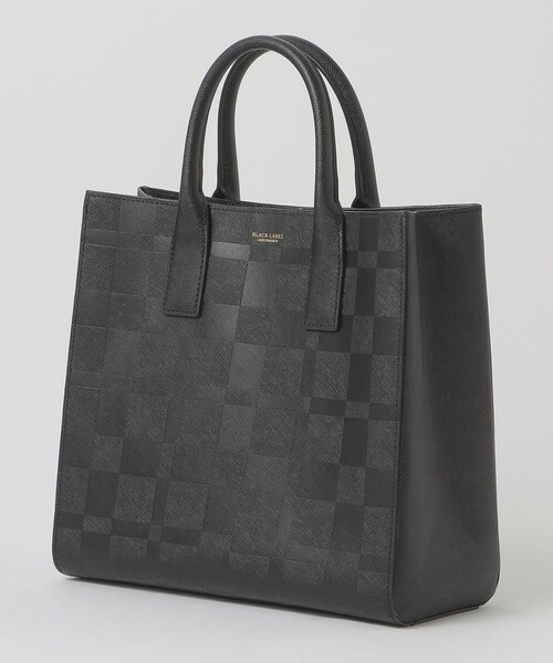 BLACK LABEL CRESTBRIDGE(ブラックレーベル・クレストブリッジ)の「エンボスチェックスクエアドライビングトート(ハンドバッグ・メンズ・ブラック・FREE)」の1枚目の写真