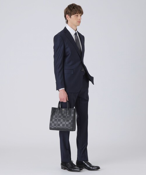 BLACK LABEL CRESTBRIDGE(ブラックレーベル・クレストブリッジ)の「エンボスチェックスクエアドライビングトート(ハンドバッグ・メンズ・ブラック・FREE)」の3枚目の写真