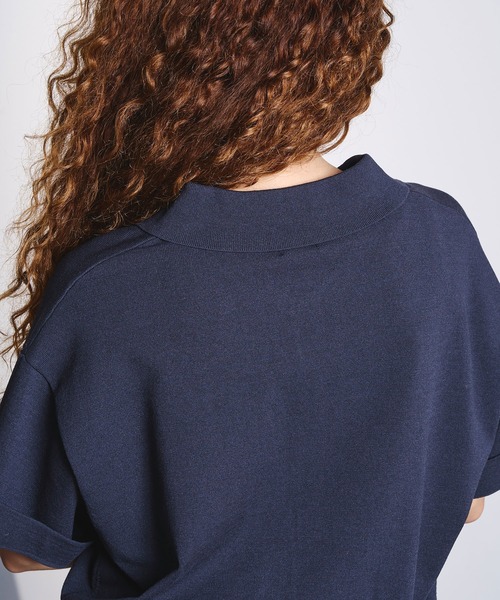 ROSE BUD（ローズバッド）の「POLO COLLAR KNIT（ニット/セーター・レディース・グレー/オフホワイト・ONE SIZE）」の13枚目の写真