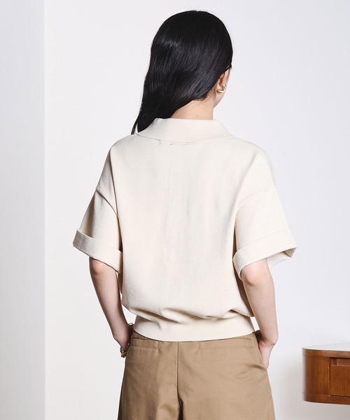 ROSE BUD（ローズバッド）の「POLO COLLAR KNIT（ニット/セーター・レディース・グレー/オフホワイト・ONE SIZE）」の16枚目の写真