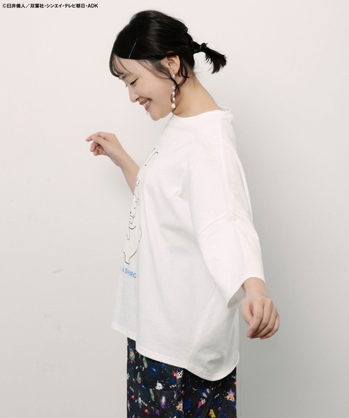 ScoLar Parity（スカラーパリティ）の「462018：クレヨンしんちゃん×ScoLar ポポラ＆シロ柄T（Tシャツ/カットソー・レディース・ブラック/オフホワイト・L/M）」の12枚目の写真