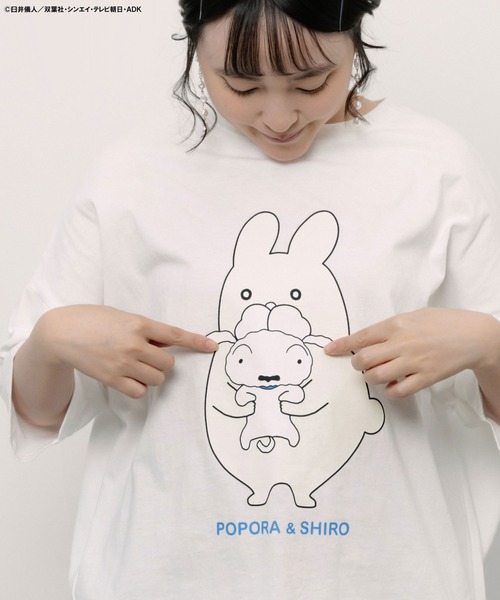 ScoLar Parity（スカラーパリティ）の「462018：クレヨンしんちゃん×ScoLar ポポラ＆シロ柄T（Tシャツ/カットソー・レディース・ブラック/オフホワイト・L/M）」の15枚目の写真