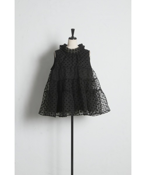 tocco closet(トッコ クローゼット)の「【ZOZO限定】バッグリボンシアードットティアードノースリーブブラウス(シャツ/ブラウス・レディース・ブラック/オフホワイト・M)」の18枚目の写真