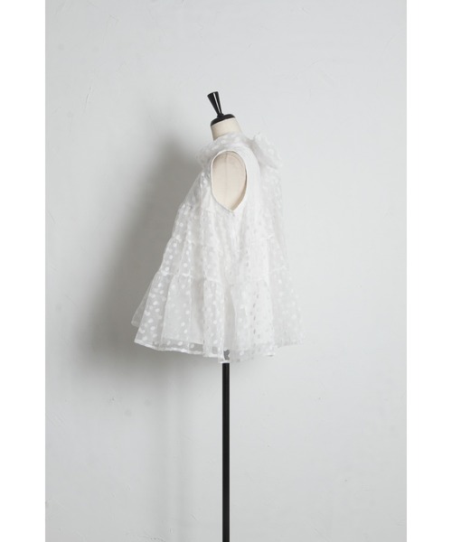 tocco closet(トッコ クローゼット)の「【ZOZO限定】バッグリボンシアードットティアードノースリーブブラウス(シャツ/ブラウス・レディース・ブラック/オフホワイト・M)」の20枚目の写真
