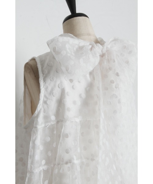 tocco closet(トッコ クローゼット)の「【ZOZO限定】バッグリボンシアードットティアードノースリーブブラウス(シャツ/ブラウス・レディース・ブラック/オフホワイト・M)」の22枚目の写真