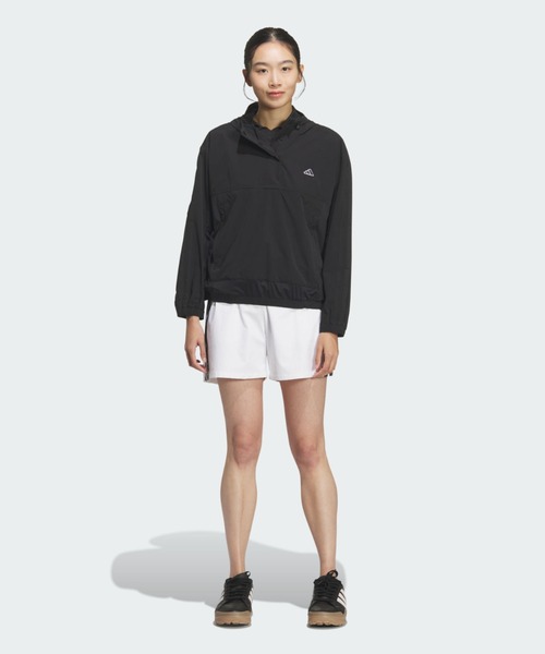 adidas(アディダス)の「スリーストライプス長袖フードアノラックジャケット【adidas Golf/アディダスゴルフ】(ブルゾン・レディース・ブラック・SMALL/MEDIUM/LARGE/X-LARGE)」の3枚目の写真