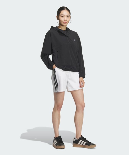 adidas(アディダス)の「スリーストライプス長袖フードアノラックジャケット【adidas Golf/アディダスゴルフ】(ブルゾン・レディース・ブラック・SMALL/MEDIUM/LARGE/X-LARGE)」の4枚目の写真
