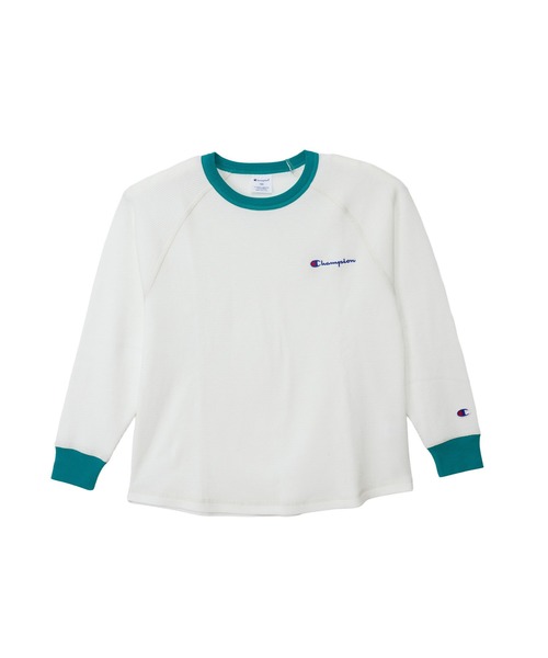 Champion(チャンピオン)の「【Champion/チャンピオン】キッズ ベーシック ロングスリーブTシャツ(ワンピース・キッズ・オフホワイト/ブラック/ライトブラウン・130/140/150/160/100/110/120)」の7枚目の写真