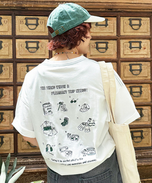 DOUBLE NAME(ダブルネーム)の「【EC限定REVIVAL】Travel Item BACK刺しゅうTEE(Tシャツ/カットソー・レディース・オフホワイト・FREE)」の13枚目の写真