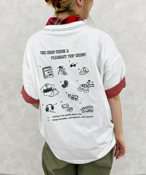 DOUBLE NAME(ダブルネーム)の「【EC限定REVIVAL】Travel Item BACK刺しゅうTEE(Tシャツ/カットソー・レディース・オフホワイト・FREE)」の16枚目の写真