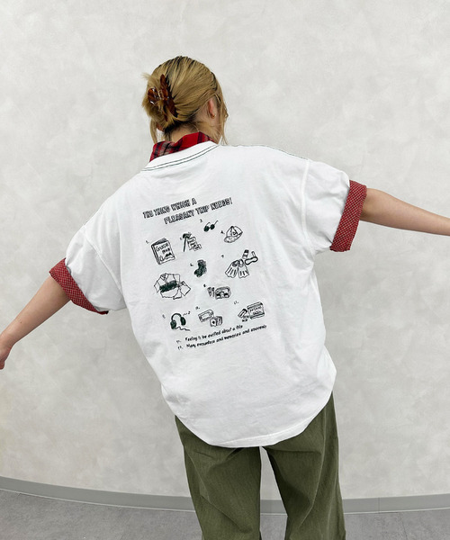 DOUBLE NAME(ダブルネーム)の「【EC限定REVIVAL】Travel Item BACK刺しゅうTEE(Tシャツ/カットソー・レディース・オフホワイト・FREE)」の19枚目の写真