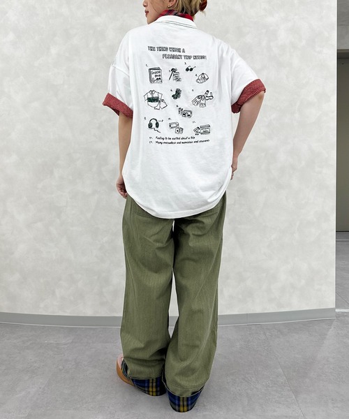 DOUBLE NAME(ダブルネーム)の「【EC限定REVIVAL】Travel Item BACK刺しゅうTEE(Tシャツ/カットソー・レディース・オフホワイト・FREE)」の3枚目の写真