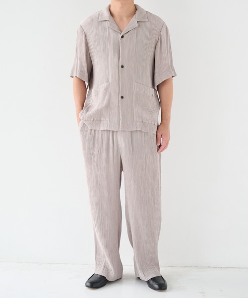 STUDIOUS(ステュディオス)の「【STUDIOUS】Silky Pleats Easy Pants / シルキープリーツイージーパンツ / 伸縮素材 / 接触冷感(スラックス・メンズ・グレイッシュベージュ/ブラック/ブルー・2/1)」の8枚目の写真