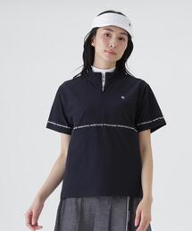 【PEARLY GATES】レイブロック裏カノコ半袖ハーフジップカットソー