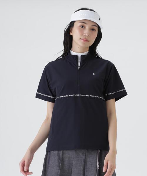 PEARLY GATES(パーリーゲイツ)の「【PEARLY GATES】レイブロック裏カノコ半袖ハーフジップカットソー(Tシャツ/カットソー・レディース・ネイビー/ブルー系その他・SMALL/LARGE/MEDIUM)」の1枚目の写真