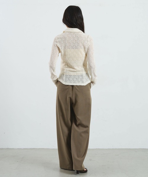 ROSE BUD(ローズバッド)の「STRETCH LACE TOP(シャツ/ブラウス・レディース・ブラック/ライトパープル/オフホワイト・ONE SIZE)」の15枚目の写真