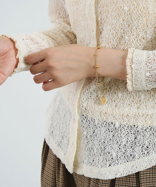 ROSE BUD(ローズバッド)の「STRETCH LACE TOP(シャツ/ブラウス・レディース・ブラック/ライトパープル/オフホワイト・ONE SIZE)」の17枚目の写真
