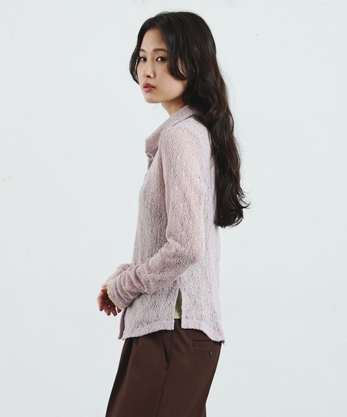 ROSE BUD(ローズバッド)の「STRETCH LACE TOP(シャツ/ブラウス・レディース・ブラック/ライトパープル/オフホワイト・ONE SIZE)」の19枚目の写真