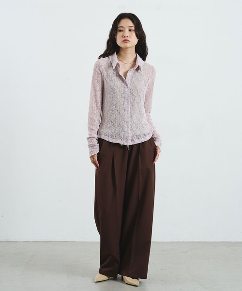 ROSE BUD(ローズバッド)の「STRETCH LACE TOP(シャツ/ブラウス・レディース・ブラック/ライトパープル/オフホワイト・ONE SIZE)」の21枚目の写真