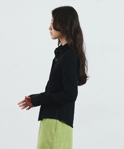 ROSE BUD(ローズバッド)の「STRETCH LACE TOP(シャツ/ブラウス・レディース・ブラック/ライトパープル/オフホワイト・ONE SIZE)」の4枚目の写真