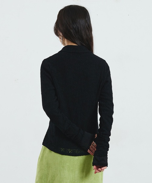 ROSE BUD(ローズバッド)の「STRETCH LACE TOP(シャツ/ブラウス・レディース・ブラック/ライトパープル/オフホワイト・ONE SIZE)」の5枚目の写真