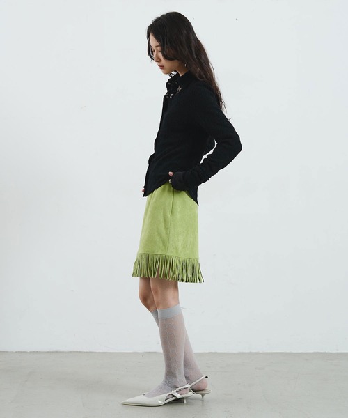 ROSE BUD(ローズバッド)の「STRETCH LACE TOP(シャツ/ブラウス・レディース・ブラック/ライトパープル/オフホワイト・ONE SIZE)」の7枚目の写真