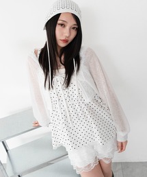 WEGO/【26年秋冬新作】ボタン付きレースチュニック