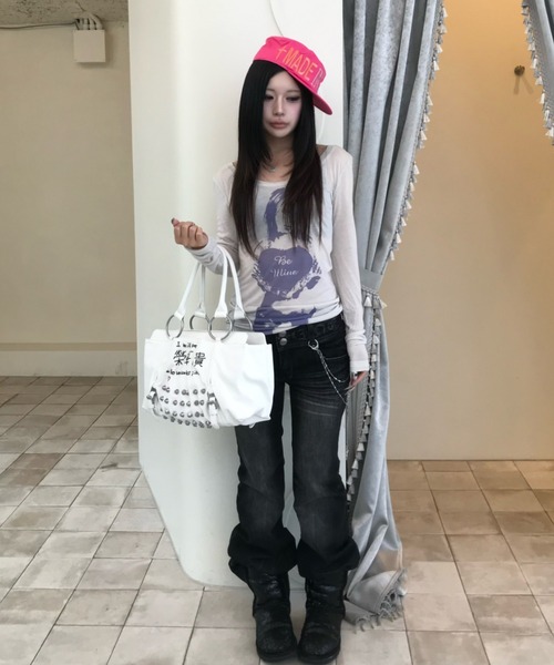 SCULPTOR(スカルプター)の「My Go To Long Sleeve(Tシャツ/カットソー・レディース・ホワイト×パープル・X-SMALL/SMALL/MEDIUM/LARGE)」の10枚目の写真