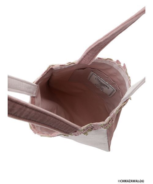 SNIDEL(スナイデル)の「【SNIDEL×近沢レース店】ベロアトートバッグ(トートバッグ・レディース・ライトピンク/ブラック/ネイビー・F)」の5枚目の写真