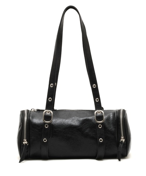 atmos pink(アトモスピンク)の「atmos pink Studded Belt Mini Boston Bag / アトモスピンク スタディド ベルト ミニボストン バッグ(ショルダーバッグ・レディース・ベージュ/ブラック・FREE)」の1枚目の写真
