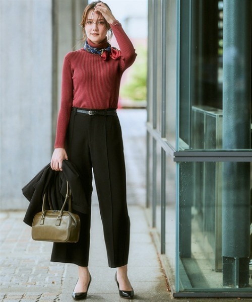 7days Life Styling(セブンデイズライフスタイリング)の「【UVカット】洗えるストレッチダブルクロスセンターシームセミワイドストレッチパンツ(その他パンツ・レディース・ブラック/ライトグレー/ブラウン・LL/S/M/L)」の12枚目の写真
